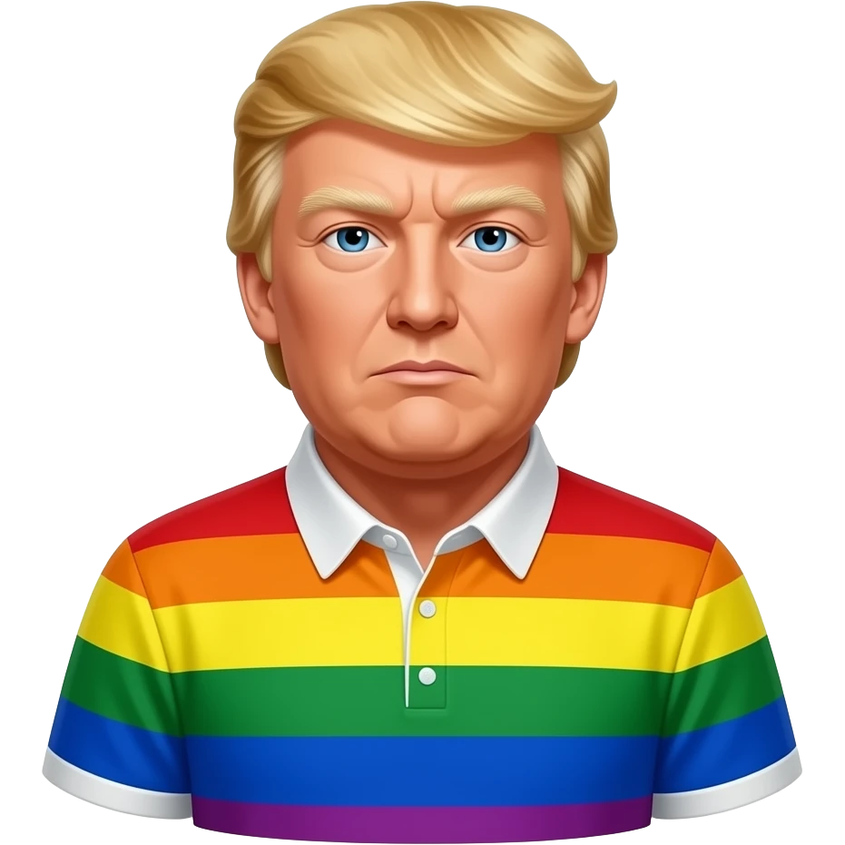 Trump wearing a pride shirt emoji