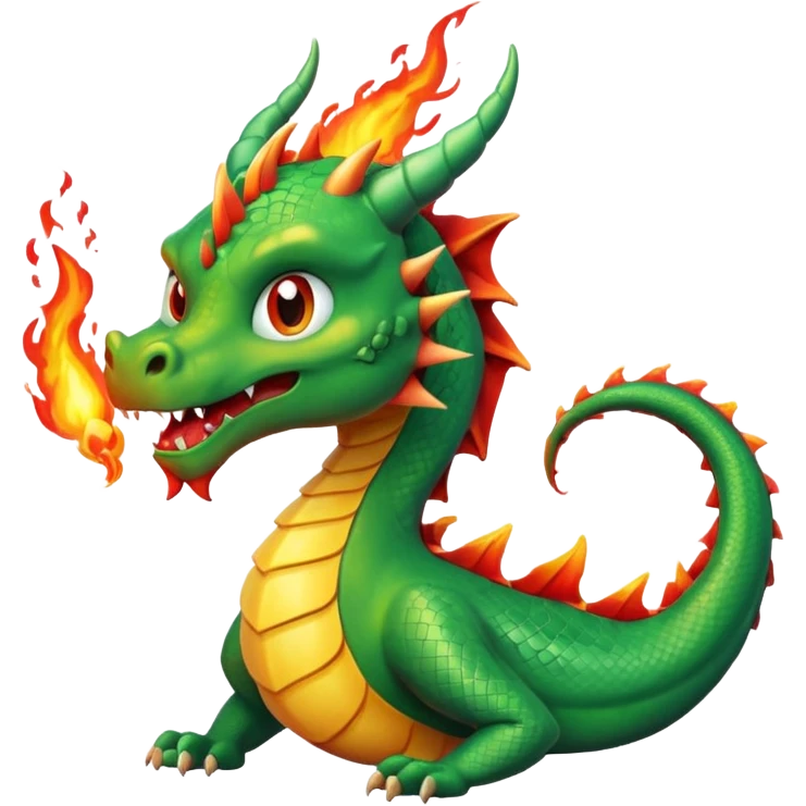 The dragon is breathing fire. emoji