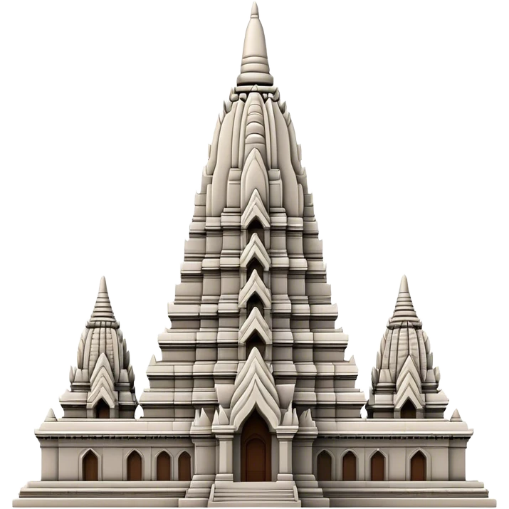 Cinematic Realistic Prambanan Temple Landmark Emoji, depicted as an ornate Hindu temple complex rendered with lifelike detail and dramatic, historical lighting. emoji