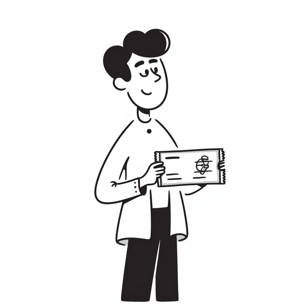stickman holding a ticket in hand emoji