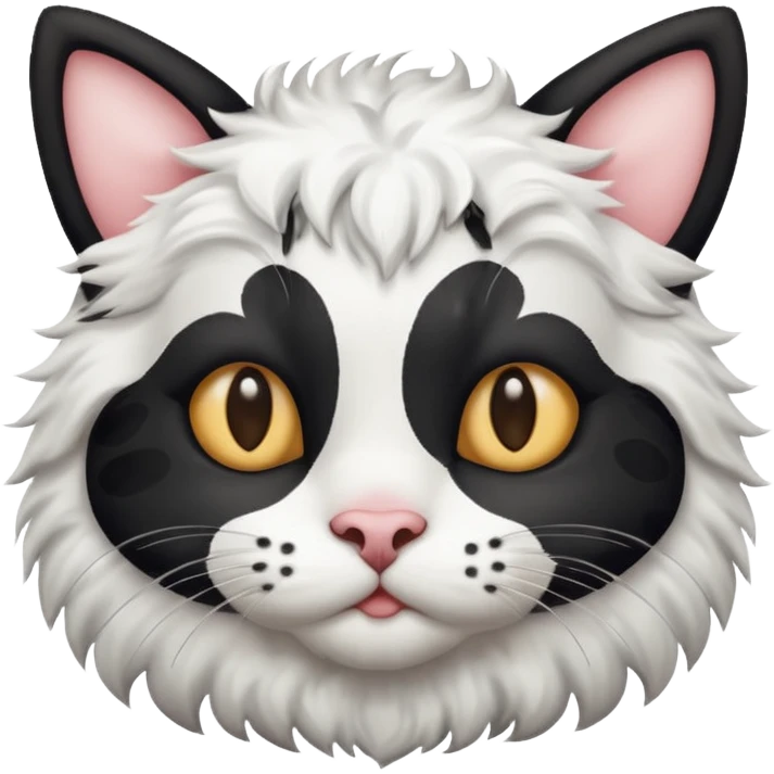 Cute cat black and white stain like a cow emoji