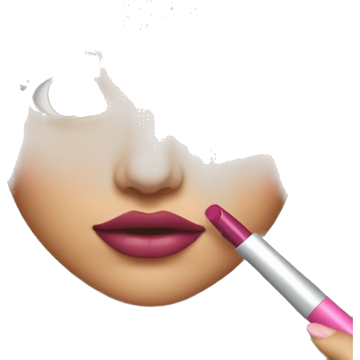 girl putting lip gloss on emoji