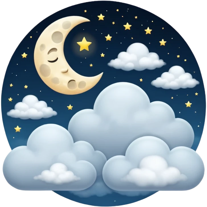 moon with clouds, ultra realistic emoji