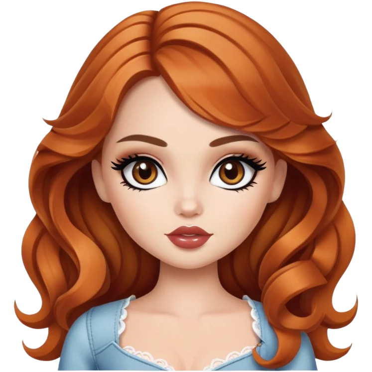 pretty bratz girl, aubrun waves, hazel eyes, black eyeliner, white skin emoji