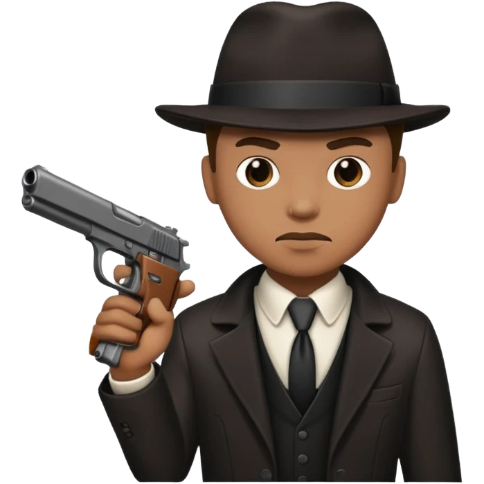 Gangster holding a gun emoji