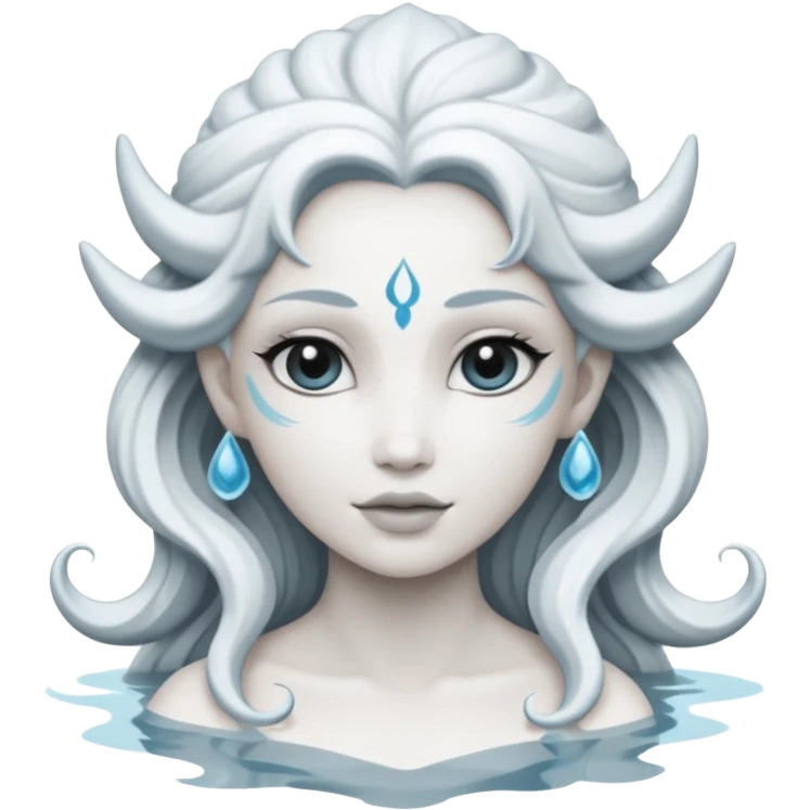 Genasi de agua dnd estilo blanco y negro dibujo emoji