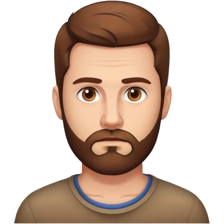 "- Nam
- 30 tuổi
- Da trắng
- Tóc nâu 
- Râu quai nón nâu
- Mặt nghiêm túc
" emoji