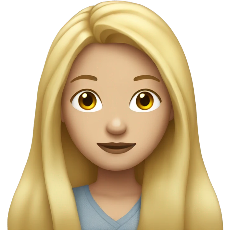 Woman with long blond hair and light skin emoji