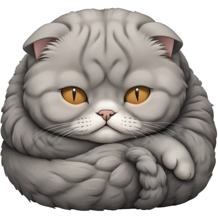 sleeping scottish fold grey emoji