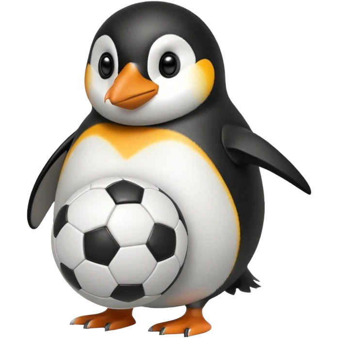 penguin with soccer ball emoji