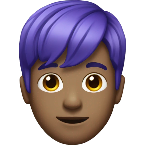 Guy with purple hair and blue streaks on the bangs and the side  emoji