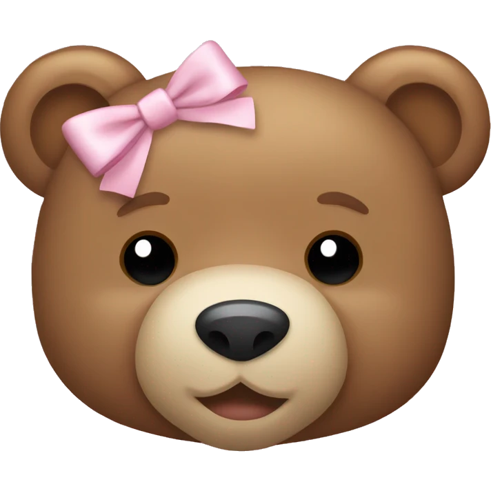 Teddy bear with light pink bow  emoji