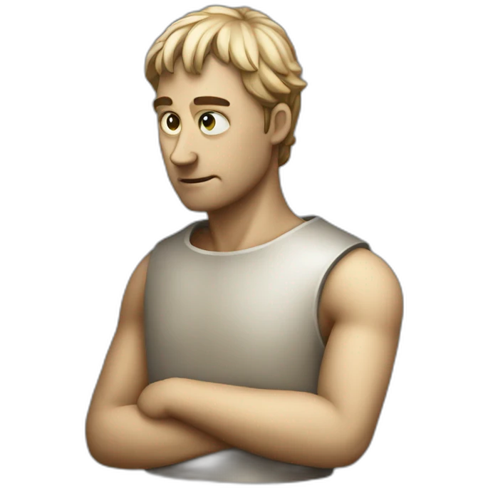 medieval innovator, thinking, torso emoji