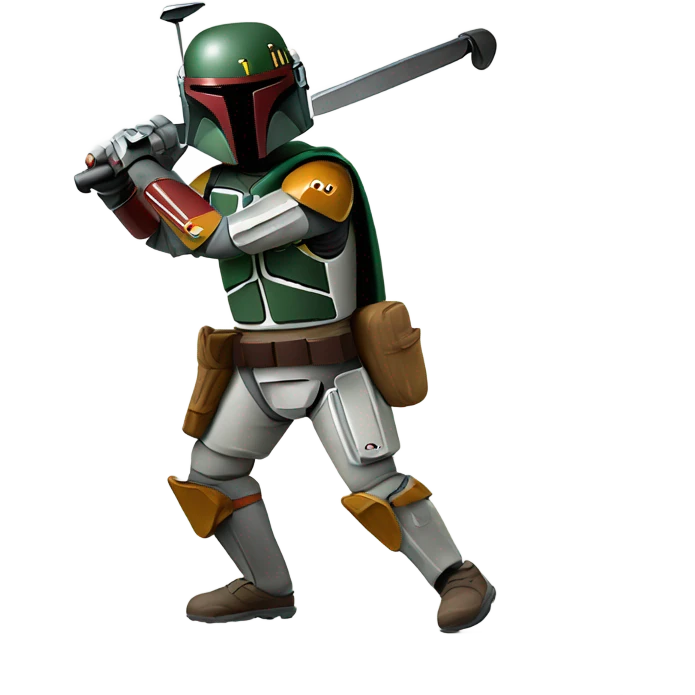Boba fett playing golf emoji