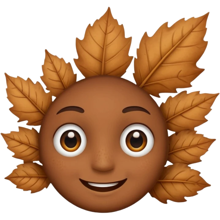 single comic dryleaf with only eyes and a smile emoji