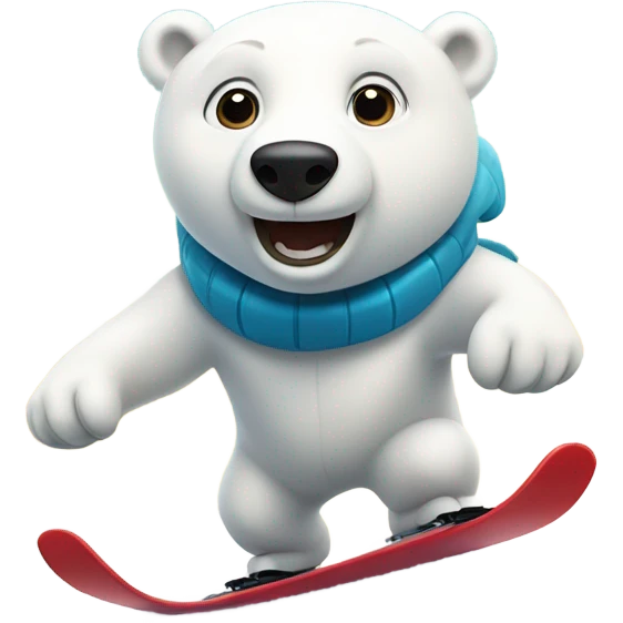 polar bear skiing emoji