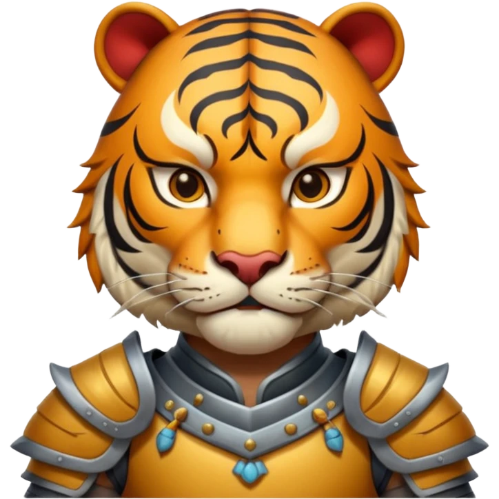 Ancient Chinese tiger warrior with traditional armor emoji