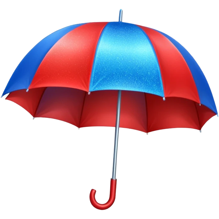 glitter red and blue umbrella emoji