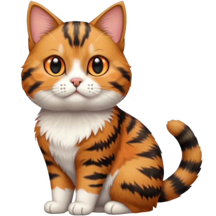 full body torbie cat with small head and short but chubby body emoji