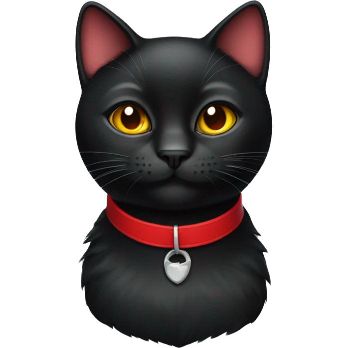 Black cat with red collar emoji