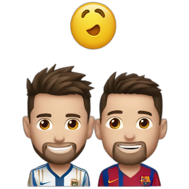 Messi et Ronaldo bisou emoji