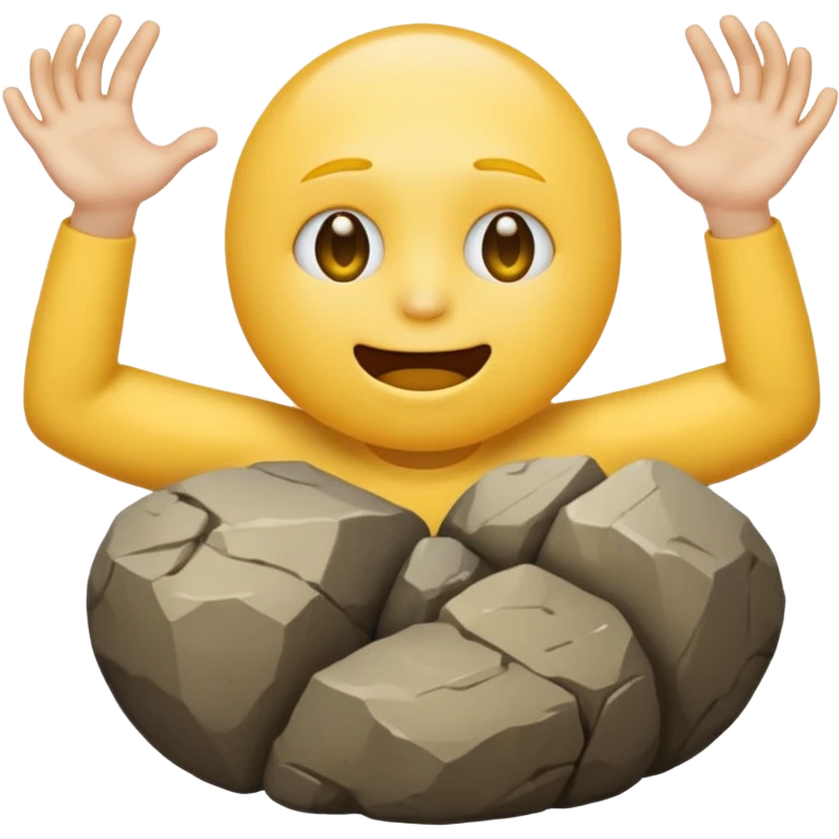 a yellow emoji circle with rock on hands and he looks super drunk emoji