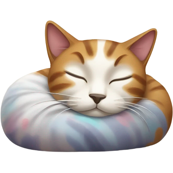 Painted cat sleeping emoji