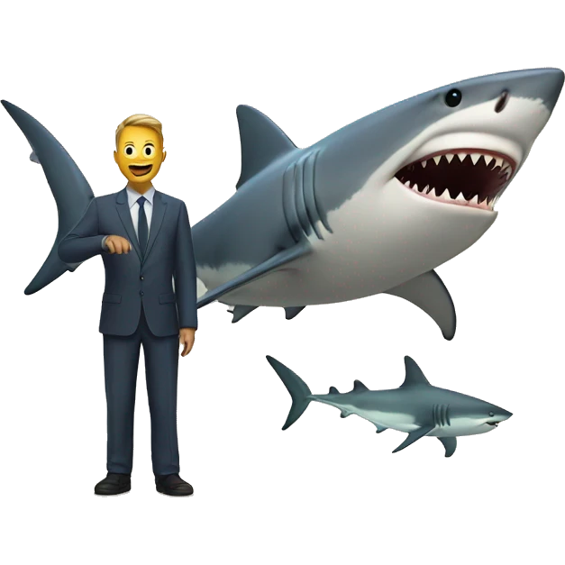 shark with man emoji