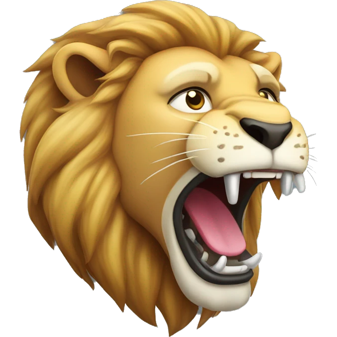 A lion with its mouth open drooling emoji