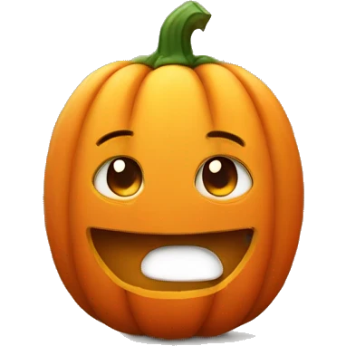 A Pumkin With a cute face emoji