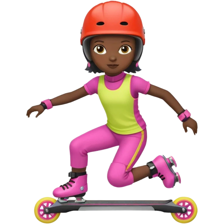 Roller blader black little girl emoji