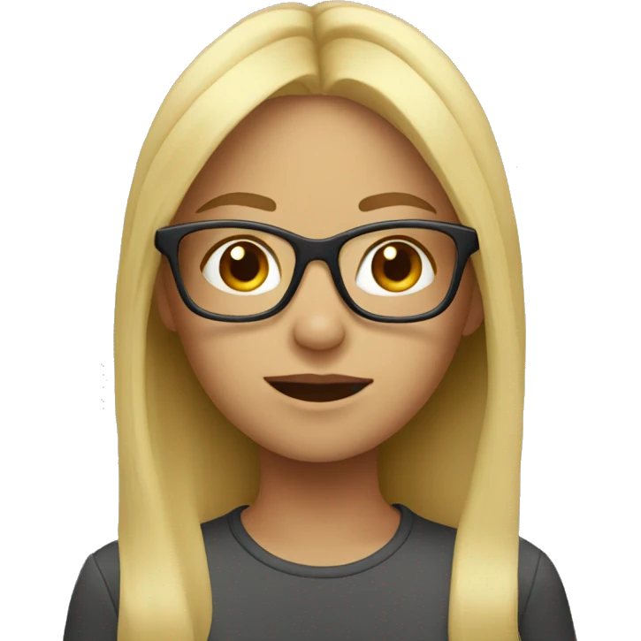 Blond girl with glasses emoji