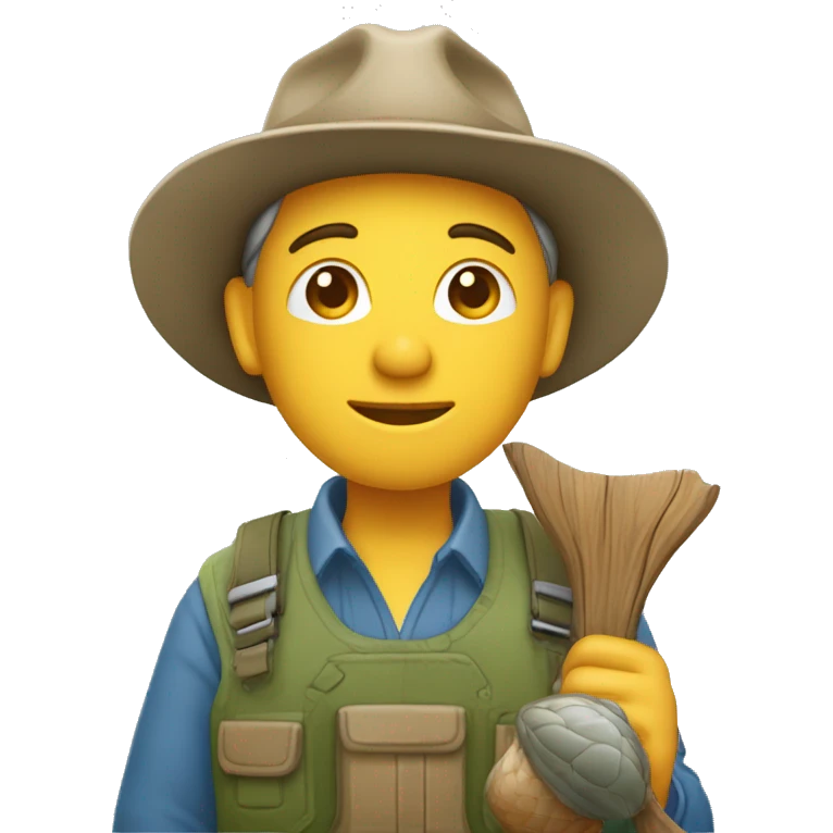un humain qui doit garder la pêche emoji