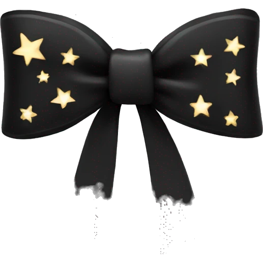 Black colour bow with stars emoji