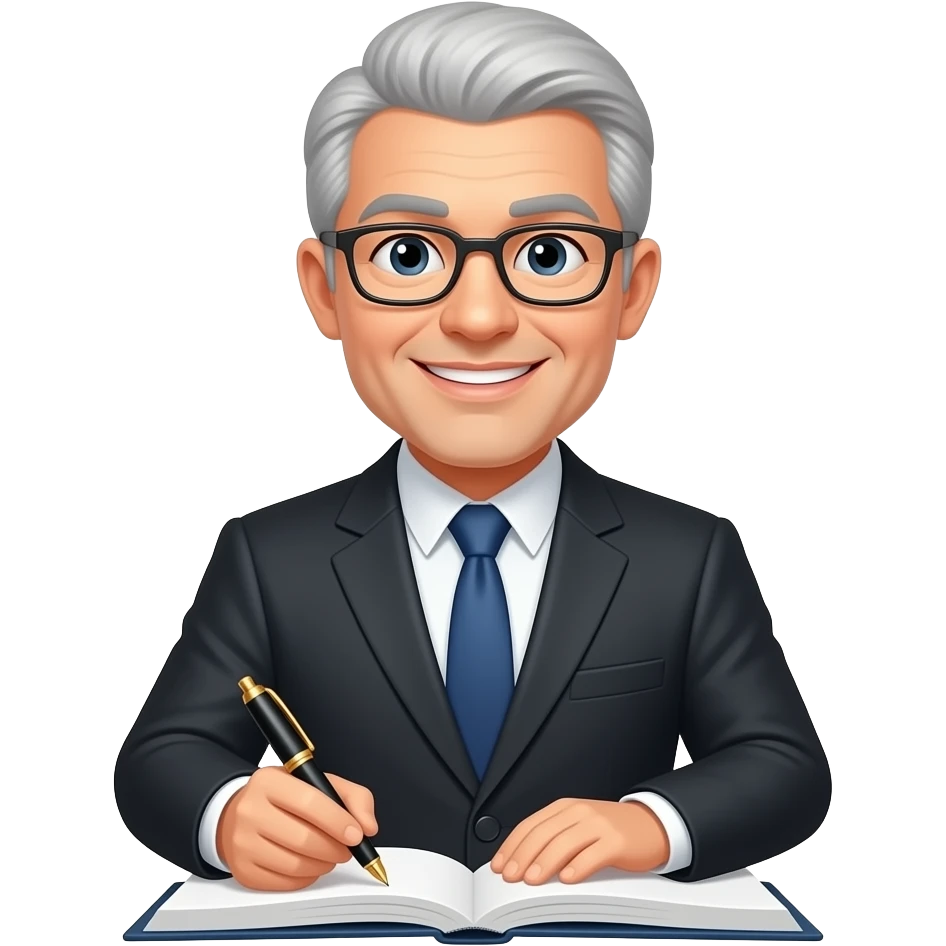 Law with a pen writing emoji