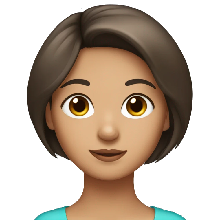 Brunette girl with pomeraniam emoji
