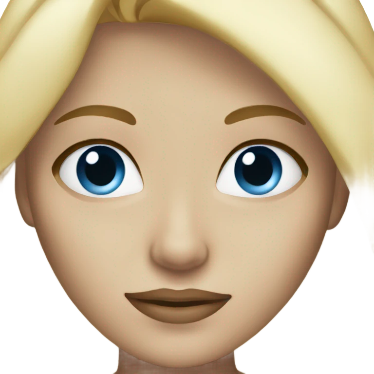 Blonde woman blue eyes emoji