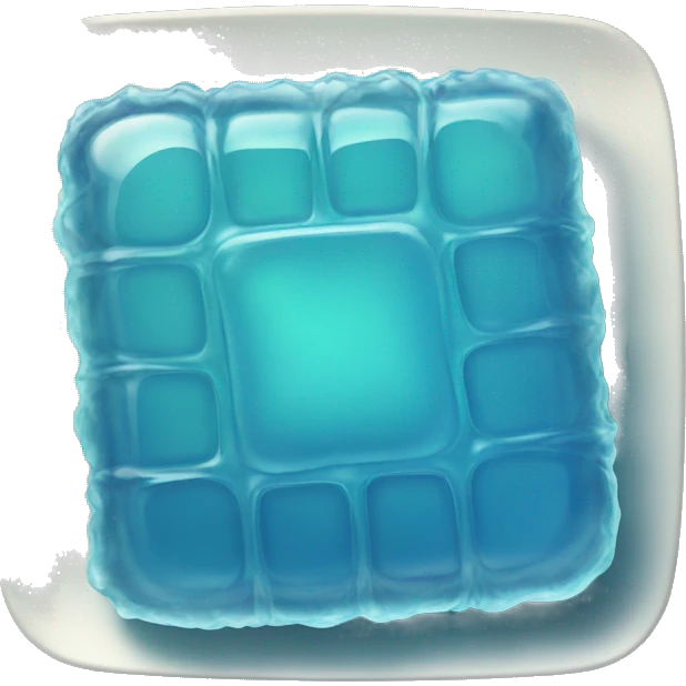 square blue jelly slab on plate emoji