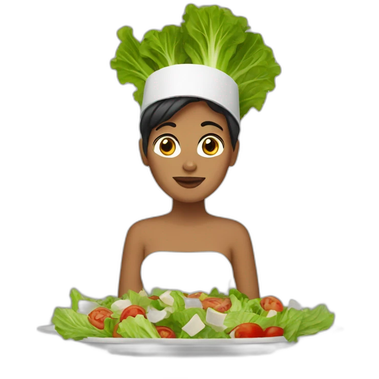 salad caesar woman emoji