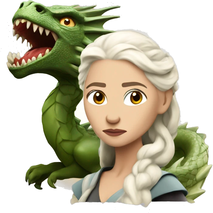Mad Daenerys Targaryen with dragon  emoji