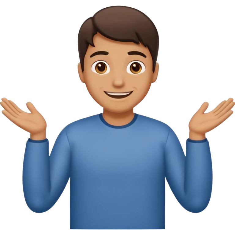 Guy shrugging his shoulder with 6 on one and 7 on the other emoji