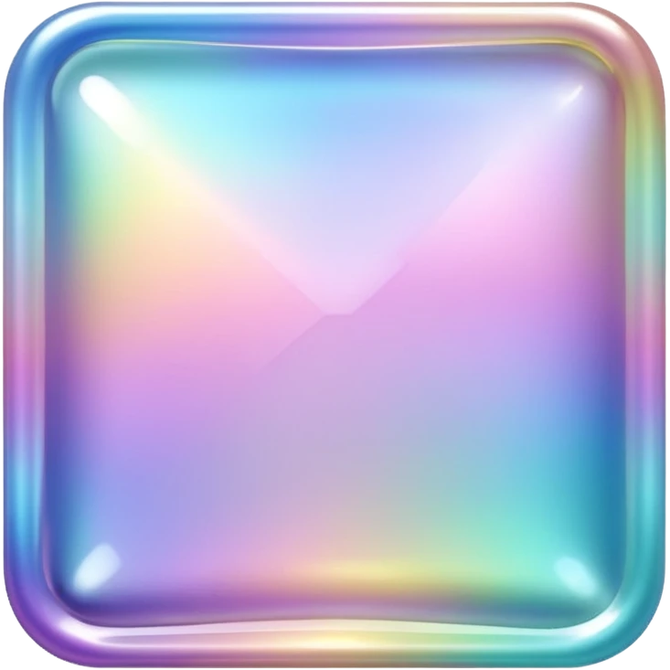 Sparkly glossy Pastel iridescent glass square emoji