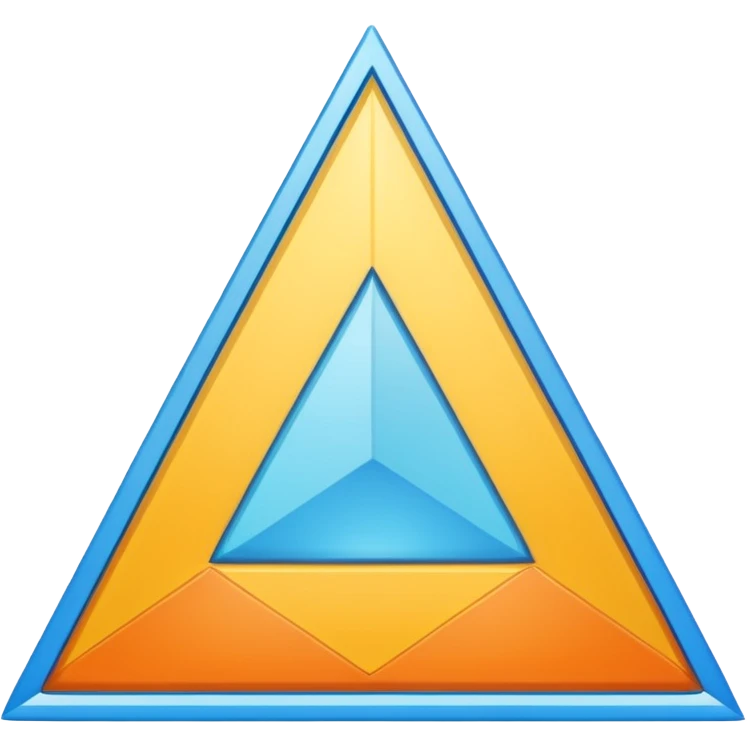 2D triangle with squares inside to demonstrate a bureaucratic system emoji