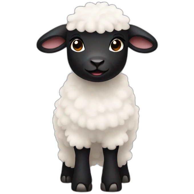 a black face white hair lamb with two feet emoji