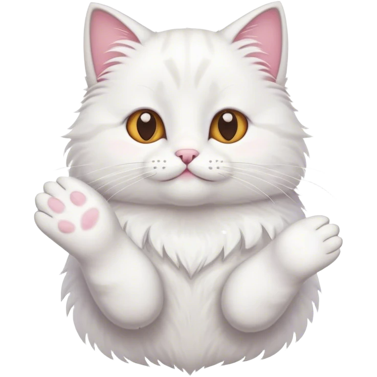 cat with a cute hand to hand pose  emoji