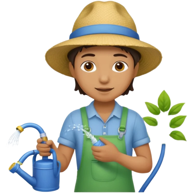 gardener watering with a hose emoji