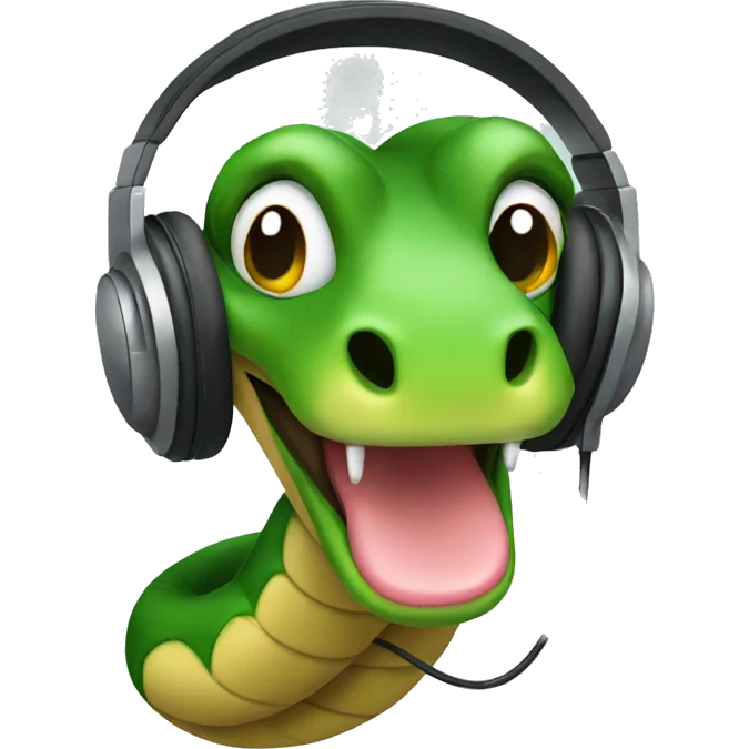 Snake wearing headphones emoji