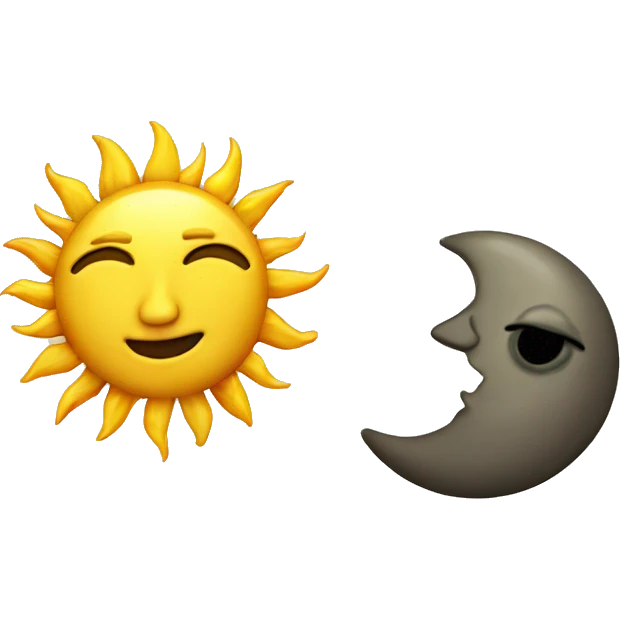 Vintage sun and moon  emoji