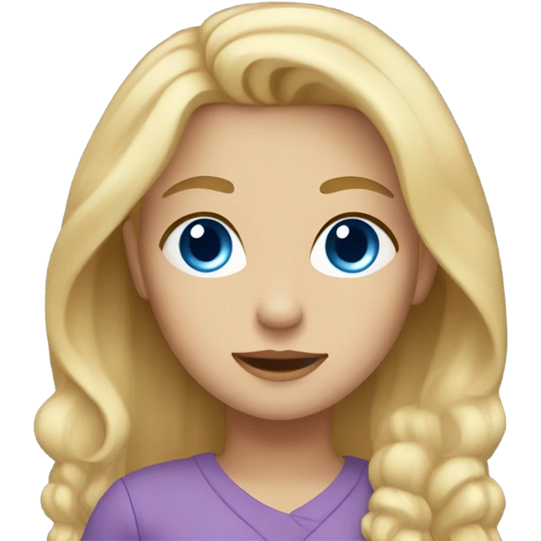 A blonde girl with blue eyes emoji