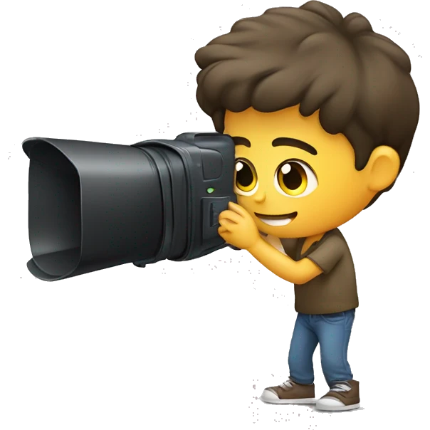 niño filmando con celular emoji